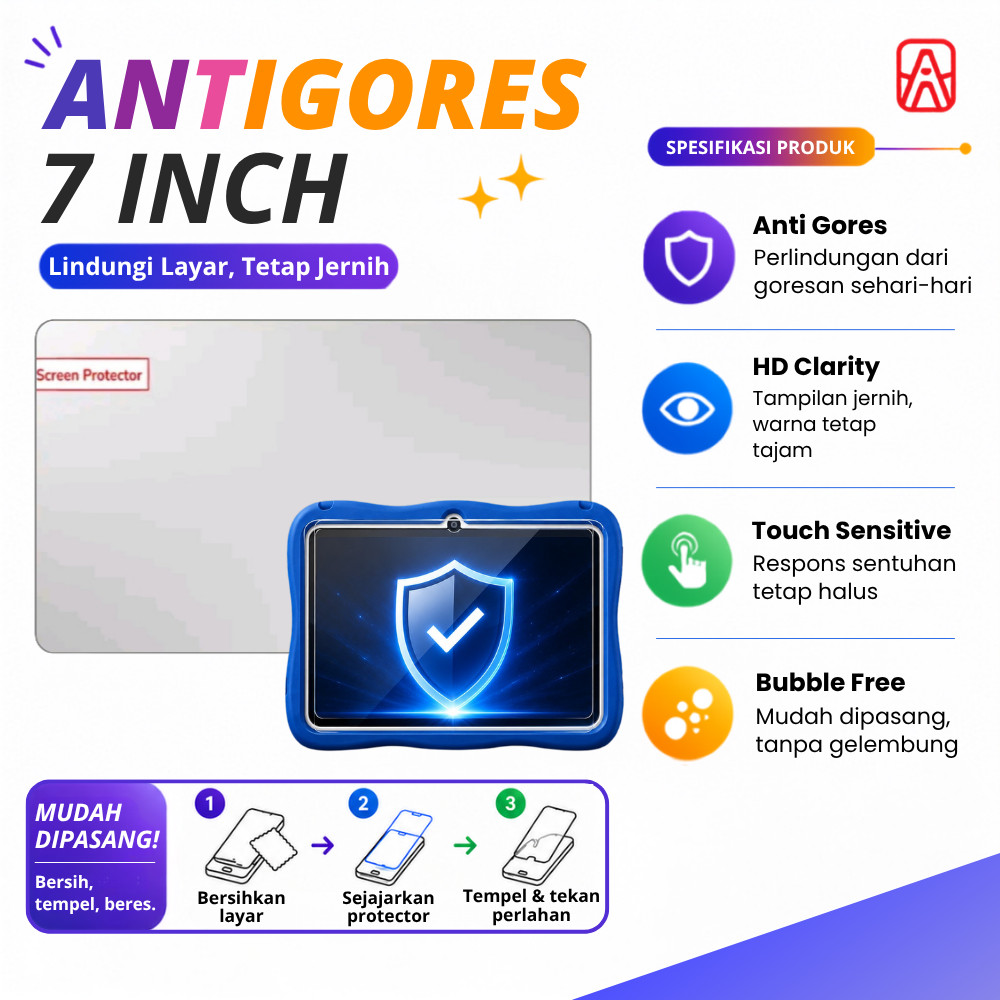 Screen Protector Matte Anti Gores Glare TAB Universal Temper Glass Tablet Amiyo A15 Pelindung Layar