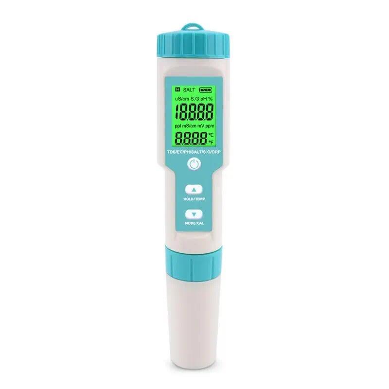 Yieryi TDS EC PH Salinity Meter ORP H2 S.G TEMP Water Quality Monitor Solution Fertilizer Resistivit