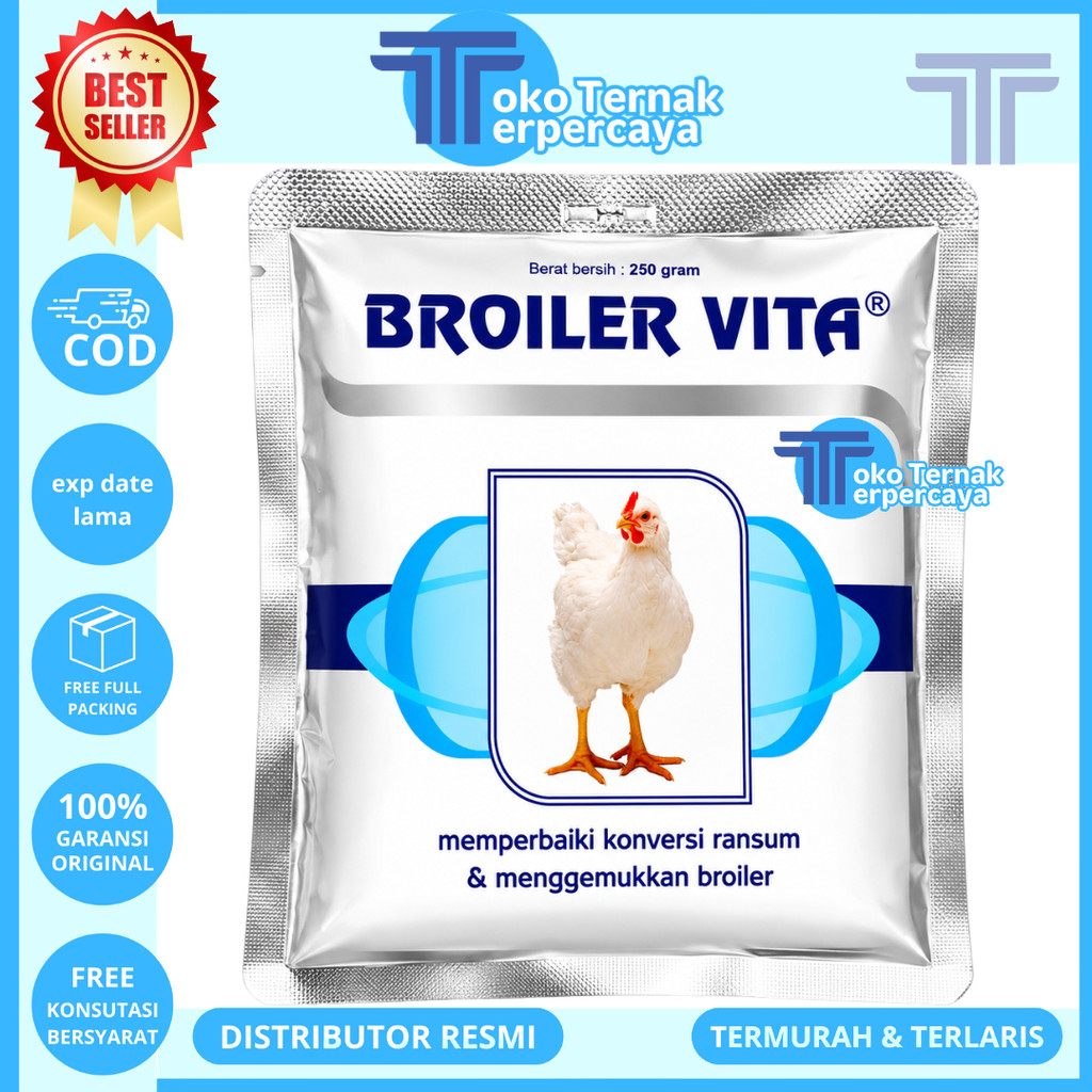 Penggemuk Ayam BROILER VITA 250 GRAM MEDION - Vitamin Ayam Broiler Pedaging - Obat Vitamin Penggemuk