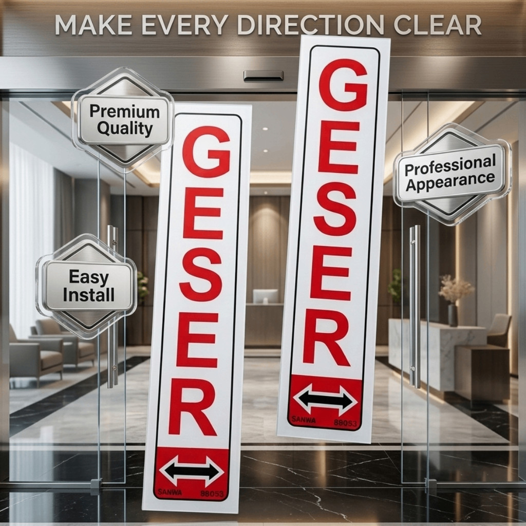Sansan Wawa Sign Board Stiker Pintu Tempel Geser Sticker Akrilik Kaca Acrylic Door Sign Petunjuk Ara