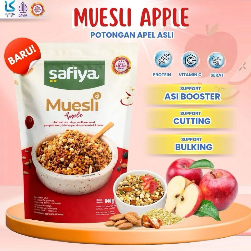MUESLI APEL || MUESLI CHOCO || MUESLI  BERRY YOGURT 1kg || MUESLI SAFIYA