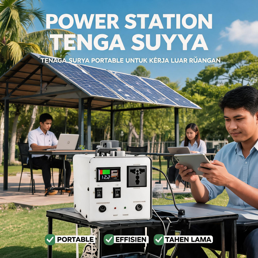 POWER STATION PORTABLE SOLAR GENERATOR POWER BANK AC DC