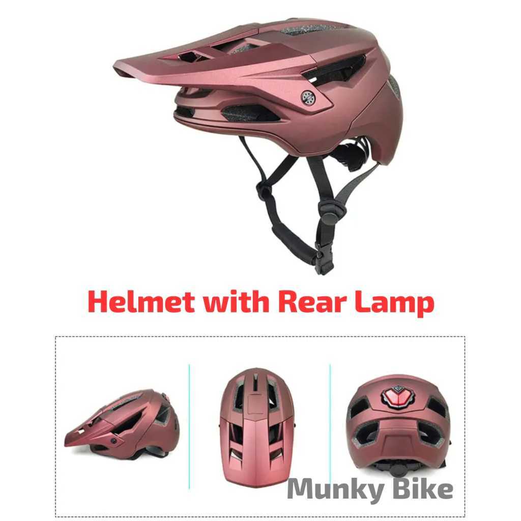 Foto Helm half face With Lamp Lampu Belakang OEM Non Brand XC Trail Enduro AM sepeda MTB