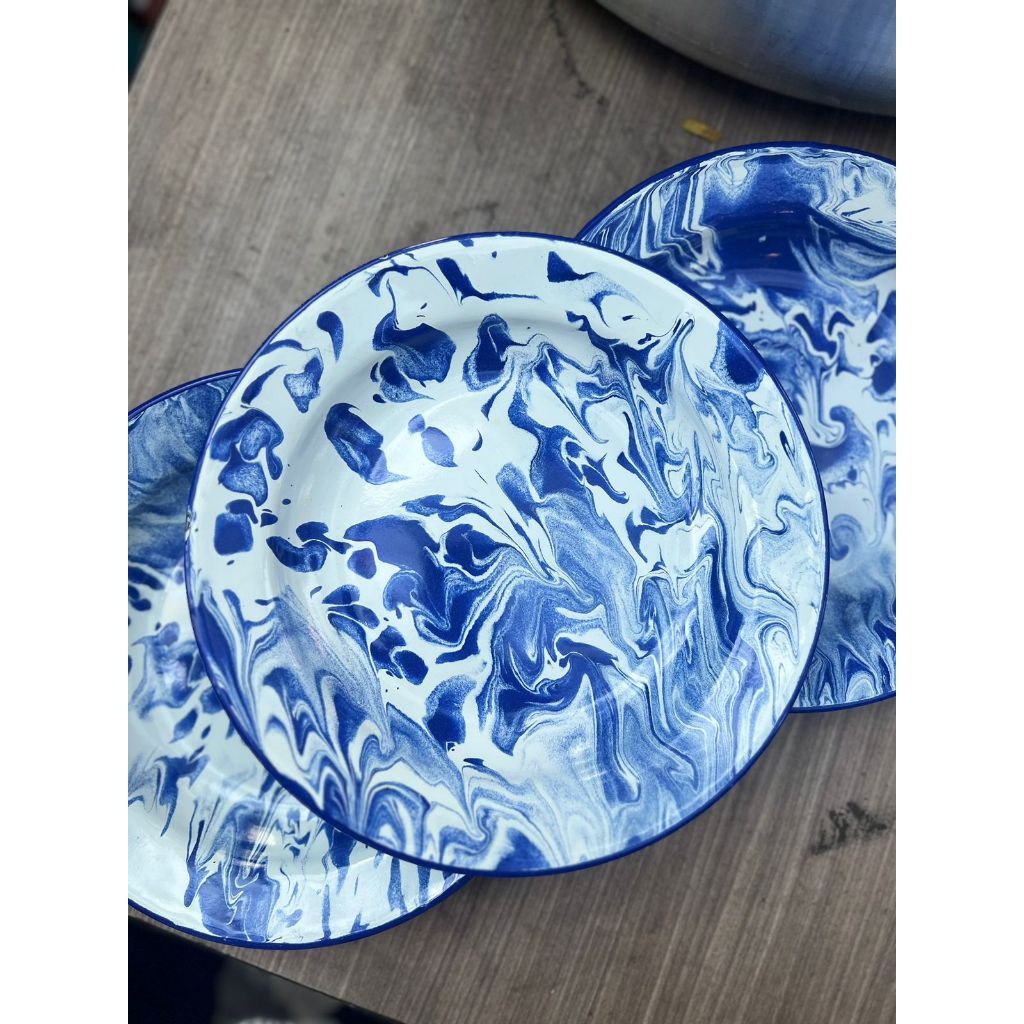 @ Piring Blirik Biru Enamel 20 cm