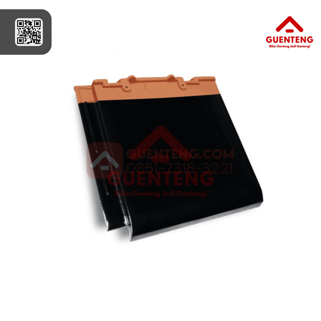 Aksesoris Genteng Keramik Kanmuri Full Flat Silk Black Genteng Setenga