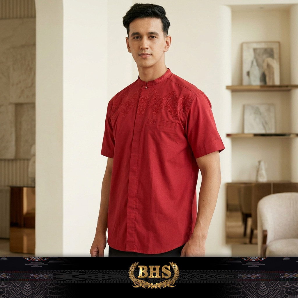 Baju Koko BHS Cosmo Luhaib Red