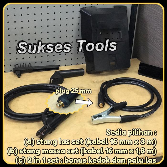 Tang Las / Welding Holder + Tang Massa /Earth Clamp Set + Kabel Las - Stang Massa Set