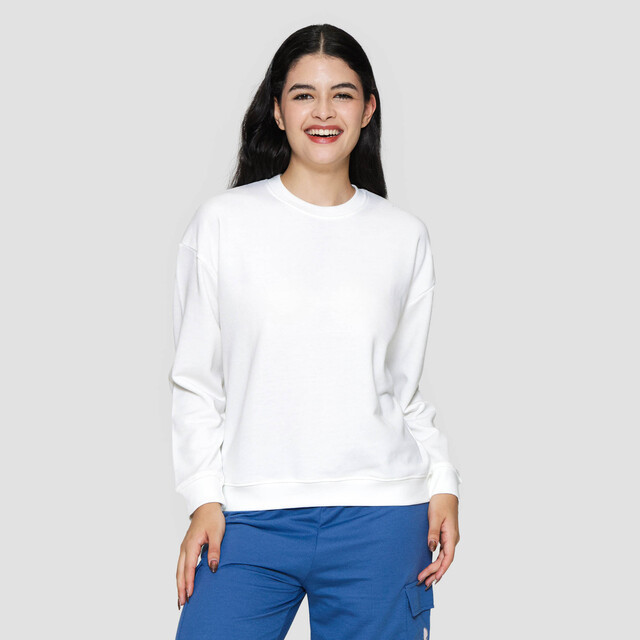BRIGIXSHOP Nevada Solid Fleece Sweater Wanita Lengan Panjang
