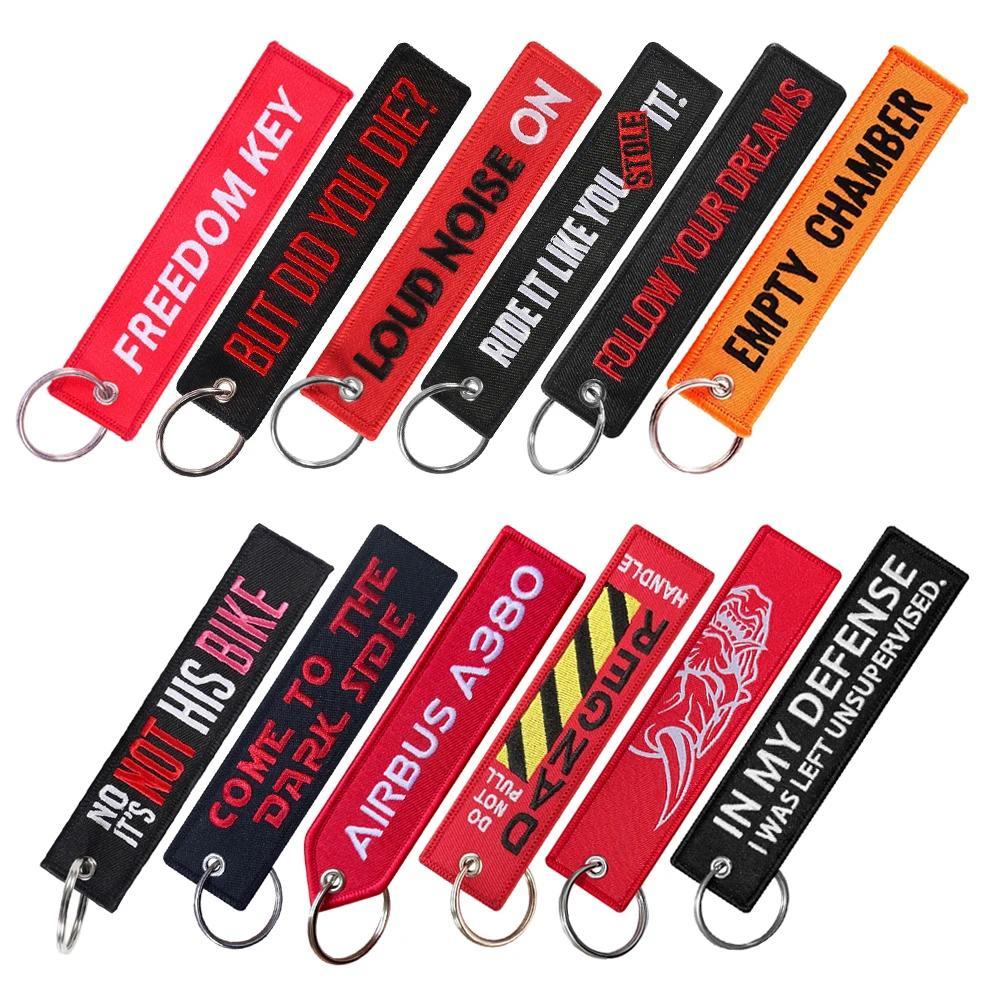1 PC Wholesale Aviation Keychain ger Empty Chamber Both Sides Embroidery Car Tag Key Accessories Bac