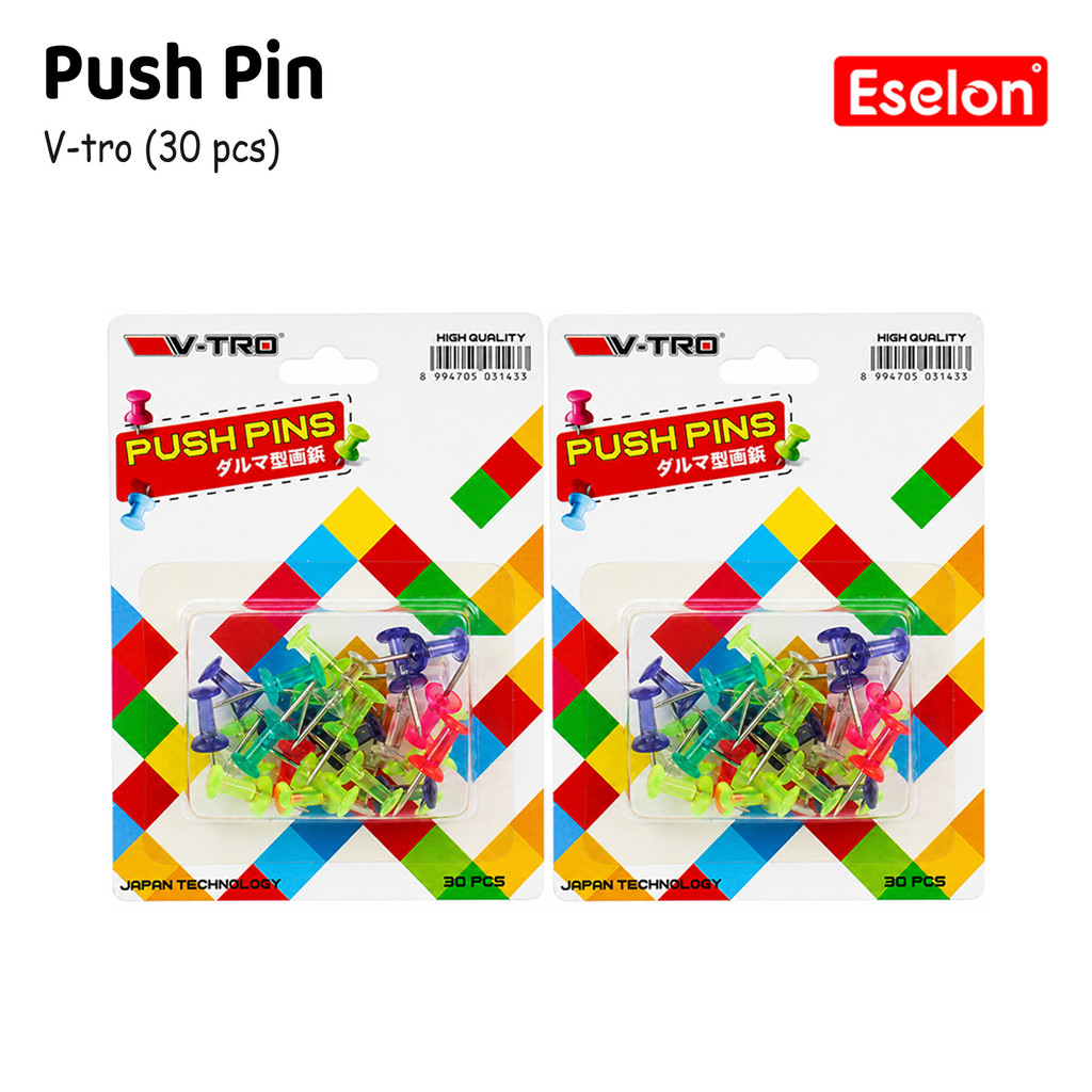 PUSH PINS VTR TRANSPARAN/30PCS PUSH PINS