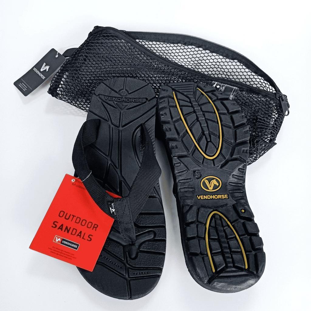 Sandal Jepit Eiger tali hitam tali motif Pria & Wanita bonus Tas Jaring Insole Eva spoon Tebal Sol 2