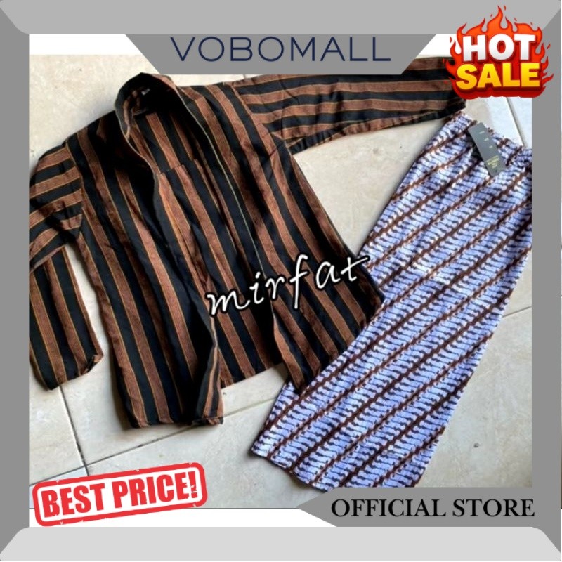 Setelan kebaya lurik anak (kebaya lurik+rok plisket) MF