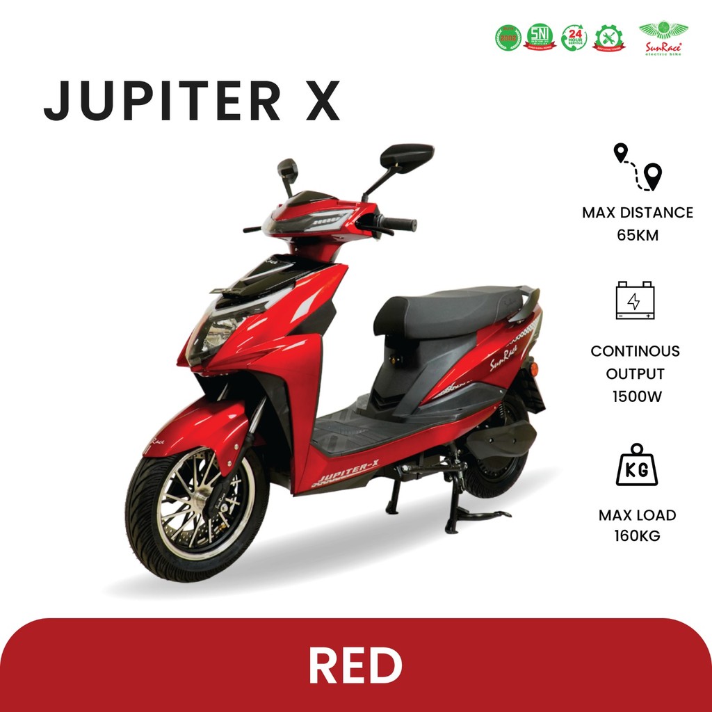Sepeda Motor Listrik Sunrace Jupiter X Dengan Power Motor 1500W 72V 20Ah - Sepeda Motor Listrik Indo