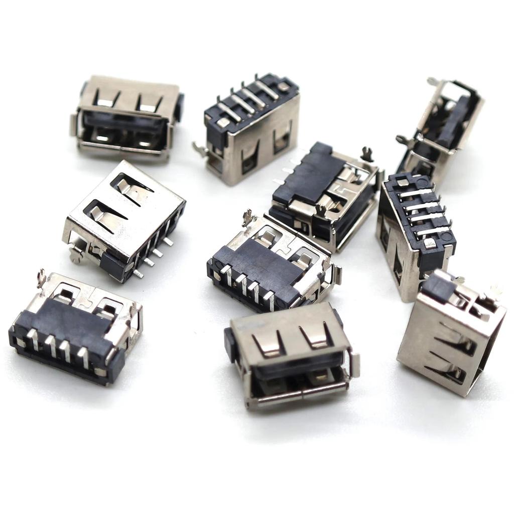 10PCS USB AF90 Degree Side Plug Horizontal Vertical 180 Degree Curling Short Body 10.0mm Flat Mouth 