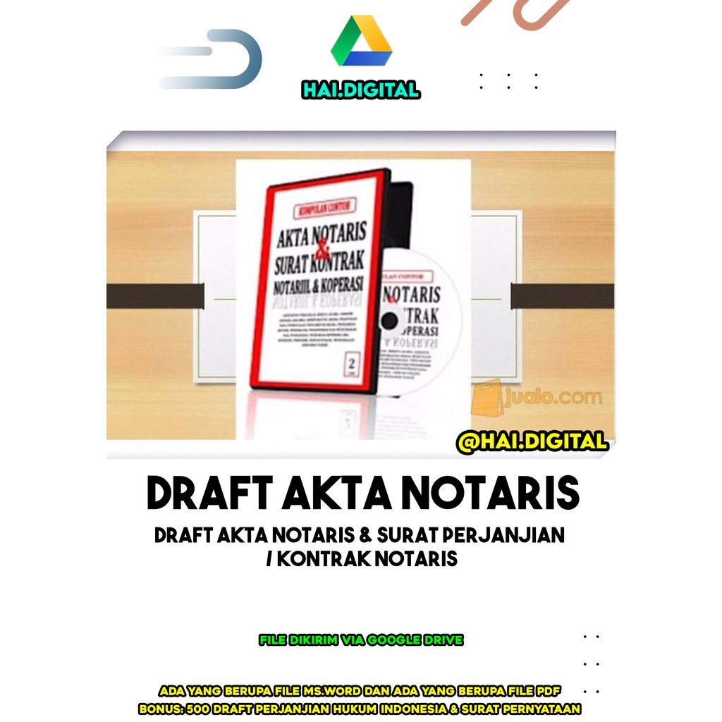 DRAFT AKTA NOTARIS & SURAT PERJANJIAN / KONTRAK NOTARIS