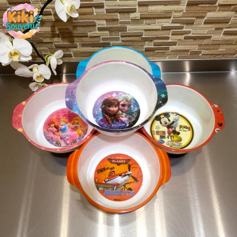 Mangkuk Melamin Mangkok Oval Anak Karakter Mangkok Motif Disney Mickey Mouse Frozen Princess (W1705)
