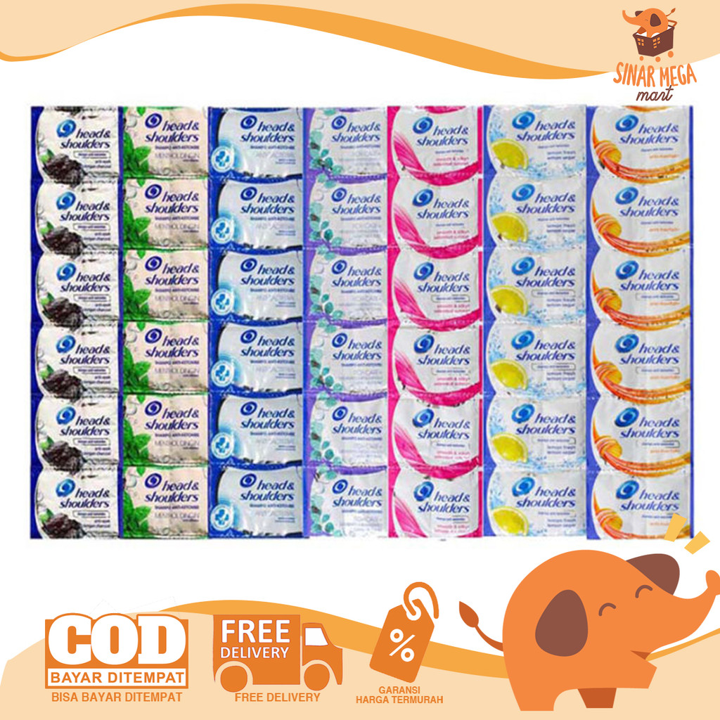 HEAD & SHOULDERS Shampoo Sachet Renceng 12 Pcs | Shampo Head and Shoulders Anti Apek, Anti Bacterial