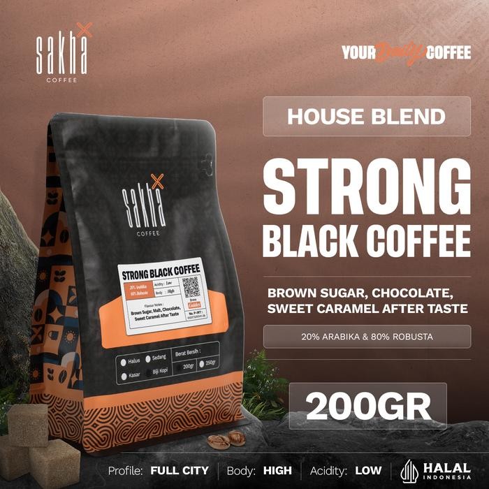 PROMO  Kopi Espresso Blend Strong Black Coffee Bean Kopdar 200gr Biji Bubuk - Biji Kopi