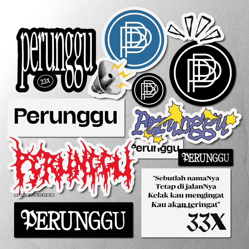 13pcs PERUNGGU Band Sticker Pack | Stiker Tahan Air Anti Luntur | Stiker Laptop HP Aesthetic