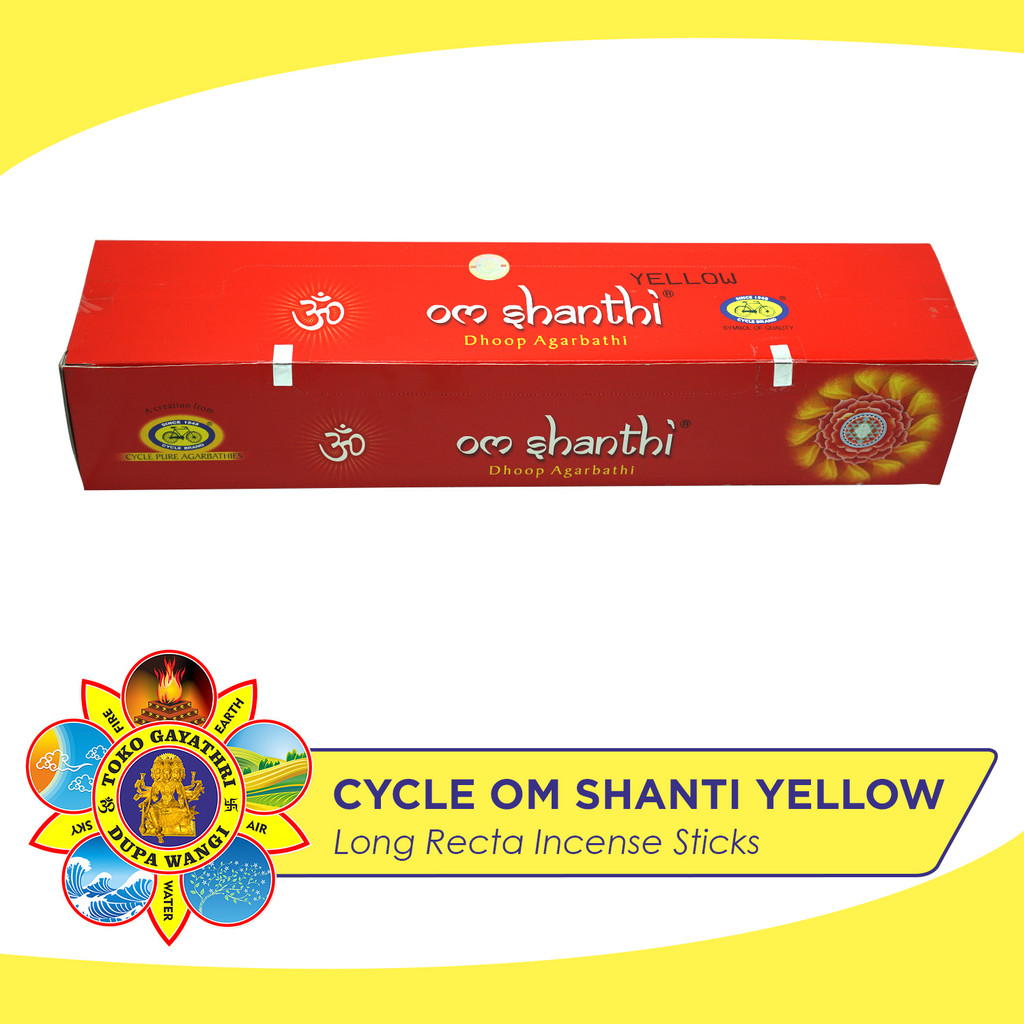 Dupa India Aromaterapi Long Recta - Om Shanti Yellow