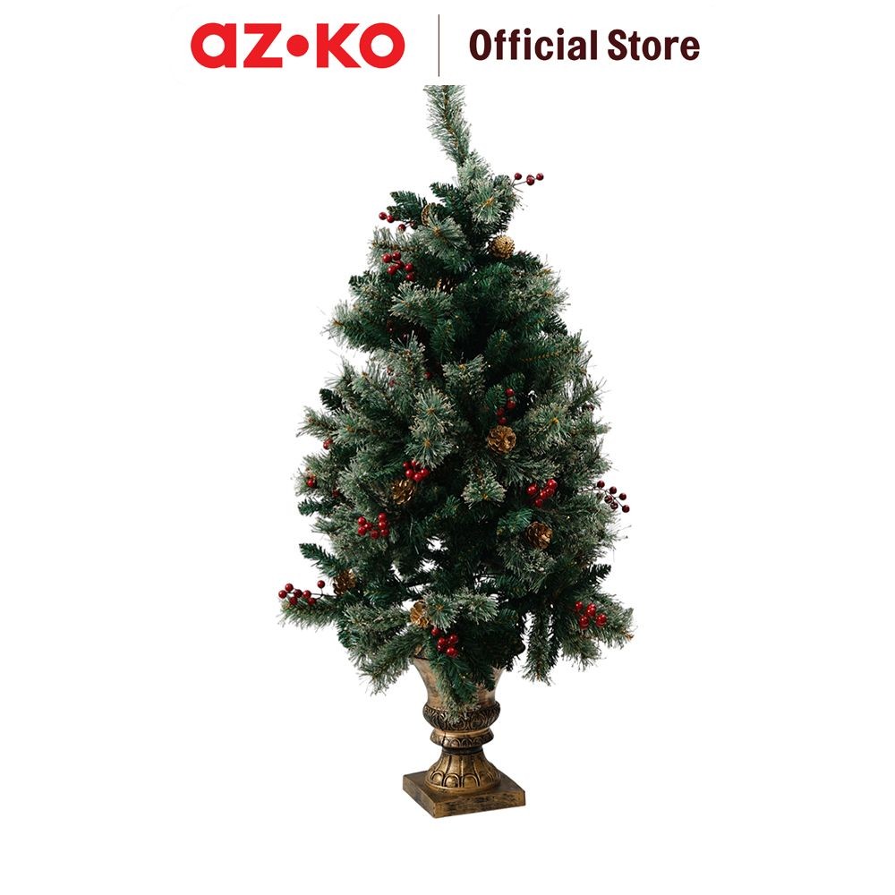 AZKO Noelle 120 cm Pohon Natal Christmas Prelit Berry Cone- Hijau Hiasan Natal Pernak Pernik Natal O
