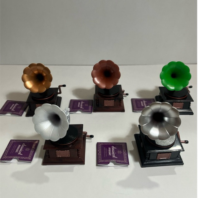 SAMULSHOP gramofon miniatur bisa nyala Gramophone miniature trinkets gachapon gacha jepang pajangan 