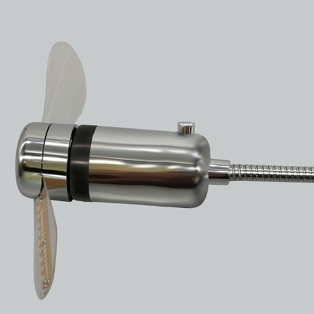 LED Clock Fan Time Temperature Display Mini Cooling Flashing Fan USB Powered Flexible Gooseneck LED 