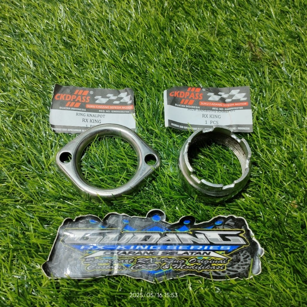 Ring leher knalpot dan mur sambungan knalpot tengah sepaket RX king Rxking RXk rxs rx