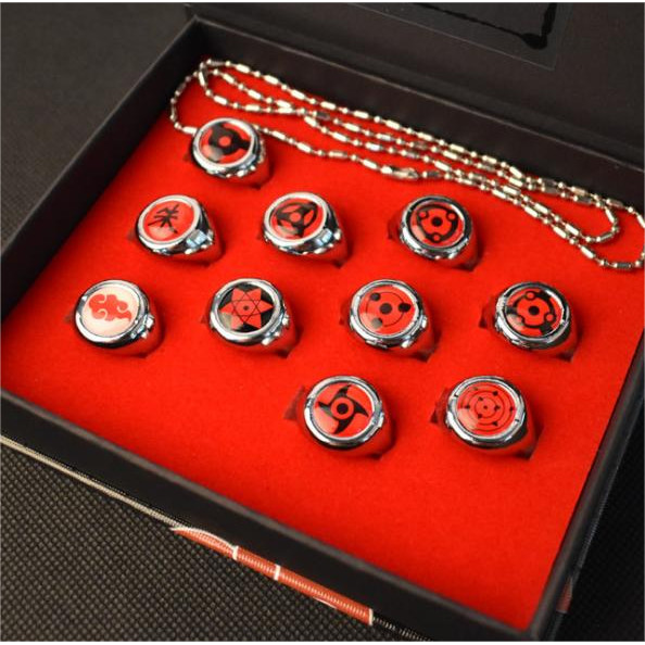 10PCS/Set Cincin Ninja, Cincin Akatsuki, Pain, Set Cincin Orochimaru Enam Jalan, Cincin Zhu, Set Cin