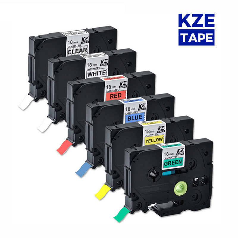 18mm Multicolor Laminated Label Tape label ribbon tze tape for Brother p-tou printers as Tze-241 tze
