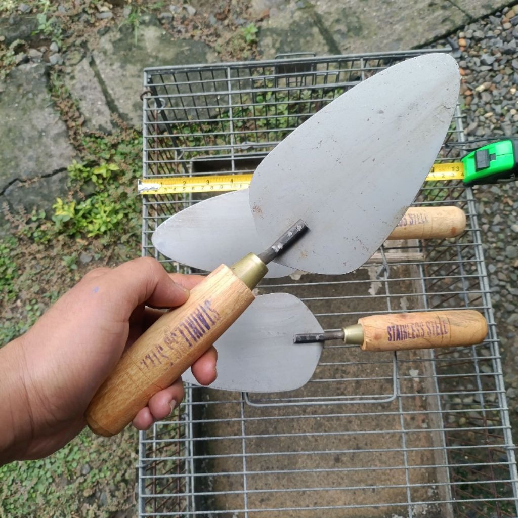 Premium Cetok Stainless cetok galur Sendok Semen Asli (kecil, sedang, Besar) Cetok Tukang Alat tani 