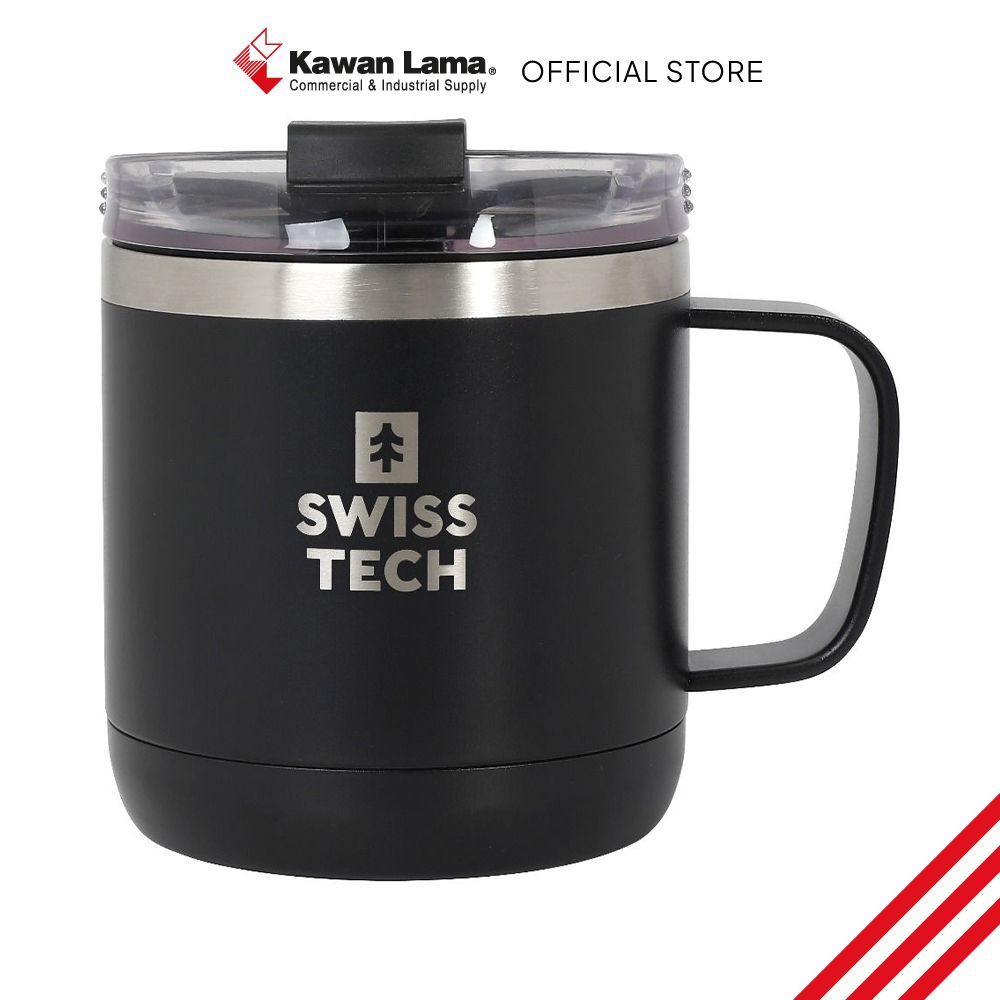 KLS Swiss Tech Mug Vacuum Flask Stainless Steel 413 ml - Hitam Thermo Mug