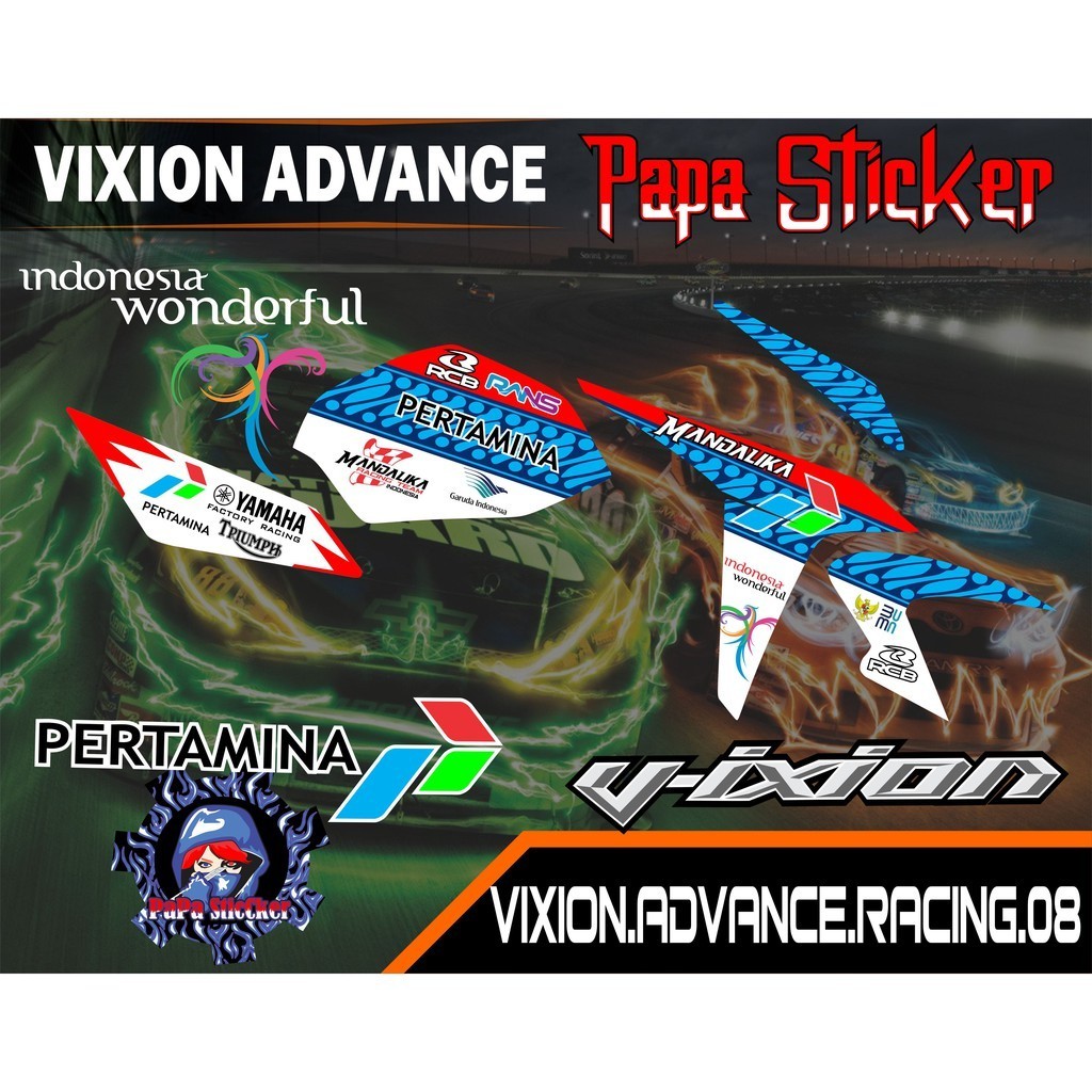STRIPING VARIASI VIXION ADVANCE NVA PERTAMINA  - NEW VIXION ADVANCE NVA  MANDALIKA RACING 08