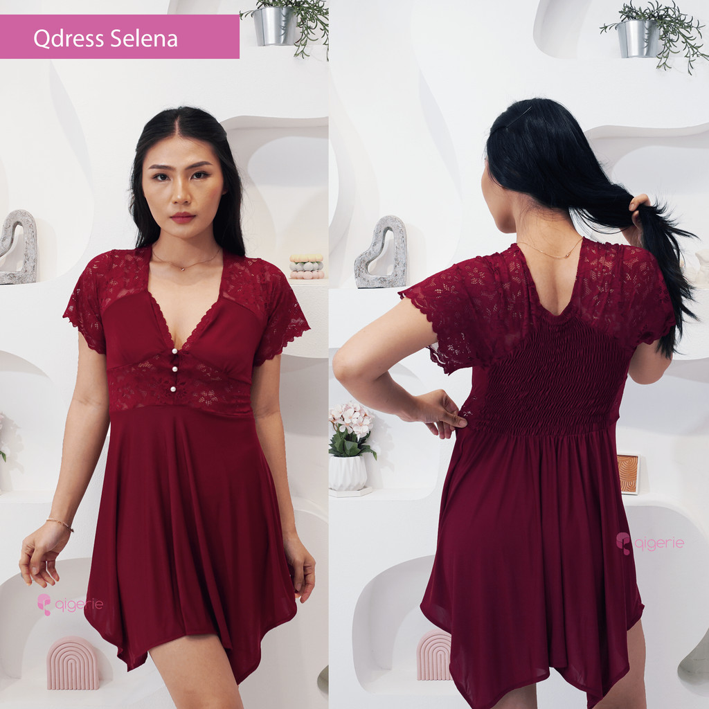 QIGERIE SELENA | Daster Kekinian | Baju Dinas Malam | Baju Tidur Sexy