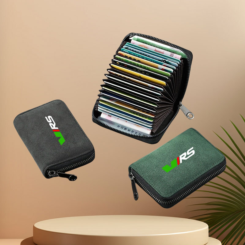 Car Card Bag Credit Card Holder Wallets Cards key Bag for Skoda VIRS VRS RS Octavia Fabia Rapid Supe