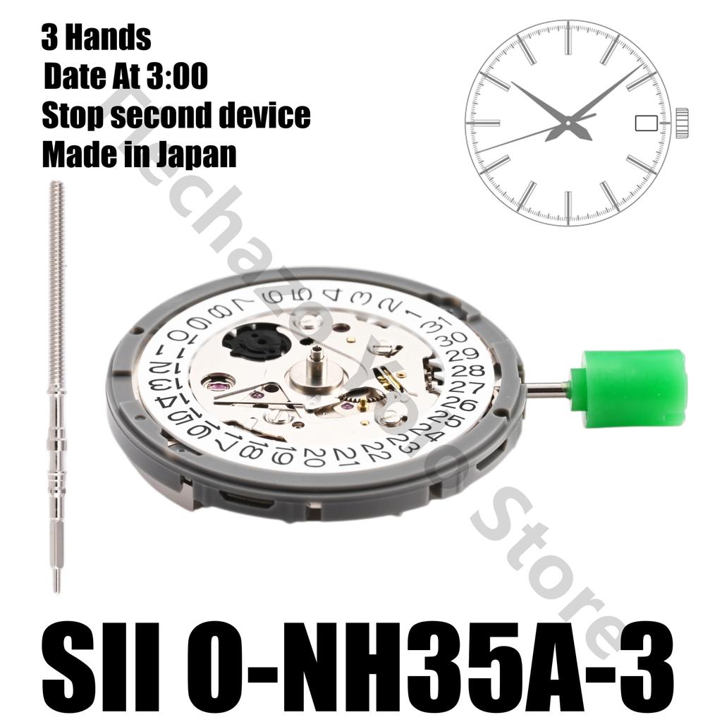 NH35 Movement SII NH35A Movement Automatic Mechanical Movement 3 Hands Sweep second Date At 3:00 Jap