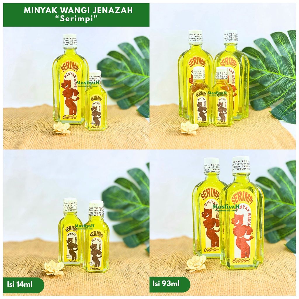 SERIMPI BESAR Minyak Wangi Serimpi Untuk JENAZAH/MAYAT Kemasan Kaca BERSEGEL ORIGINAL 93Ml UKURAN BE