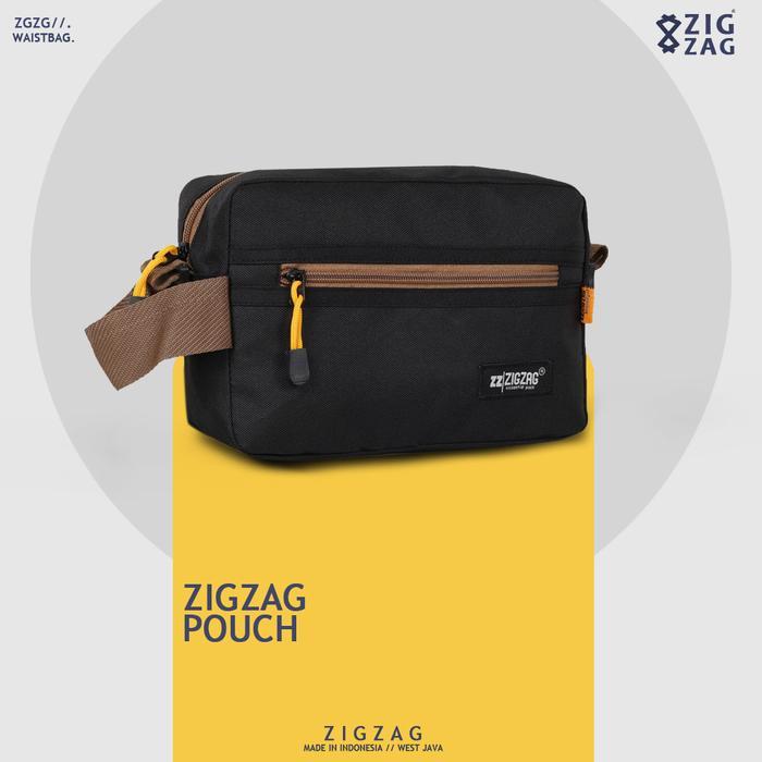 (Style Mall.id) Tas Selempang Pria Zigzag Pouch - Tas Slingbag Pria Wanita - Black - Hitam