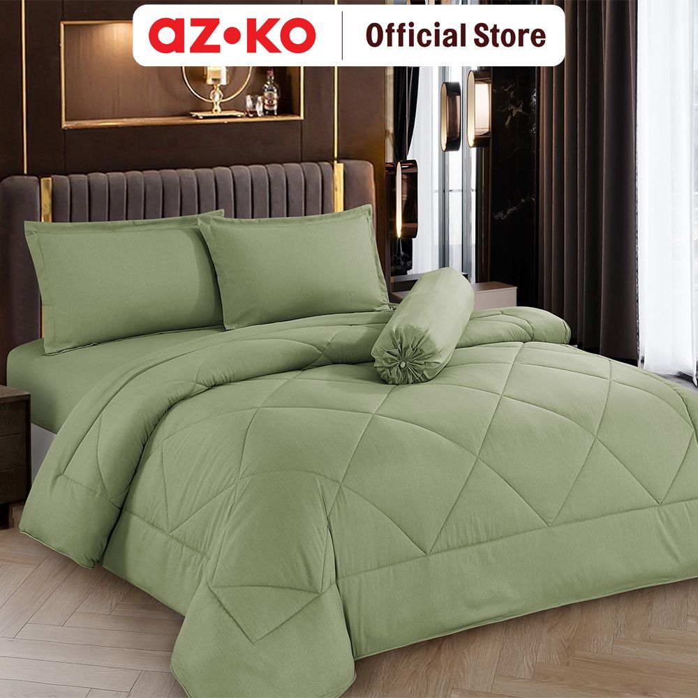 AZKO Cotton Couture 180X200 cm Seprai King Bamboo - Hijau Sprei Seprei Sprai Sepray Bed Sheet