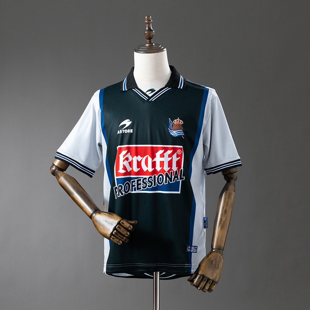 Jersey Retro Real Sociedad 00/02 Away T shirt pria
