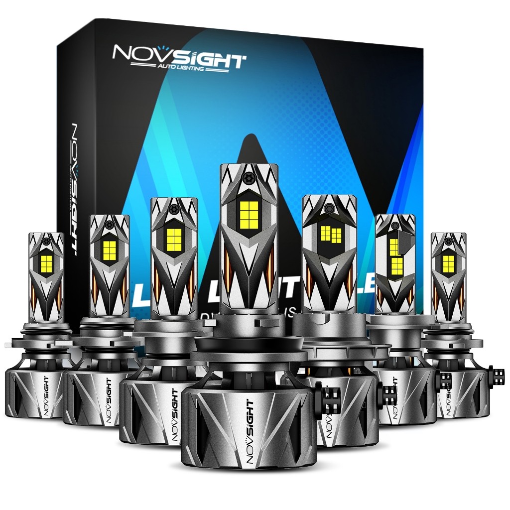 NOVSIGHT 2PCS LAMPU LED MOBIL N97 Pasangan SUPER TERANG H4 H11 H16 H1 H7 H8 H9 240 WATT 60000LM