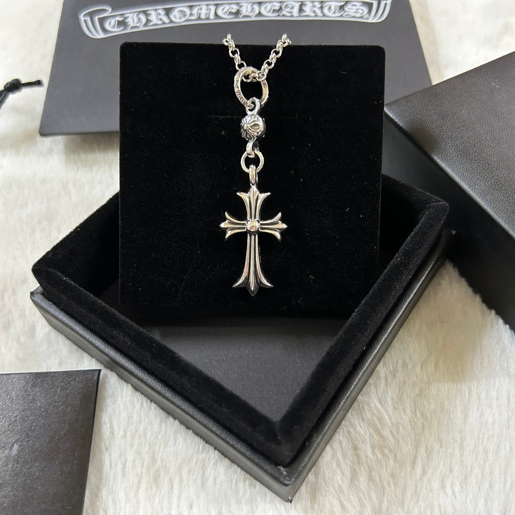 Kalung, Hati Crowe, Kalung Rantai Mutiara Salib Kecil, Pria dan Wanita