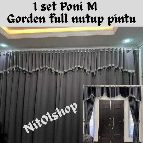1 Set Gorden Poni jendela Lebar 300 Lebar 400 hordeng jendela full menutup semua gorden kanan 12 Glo