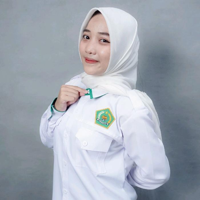 Baju PDH KEMENAG putih lengan panjang Wanita/Baju Putih PPPK/Seragan Putih ASN dan PNS Wanita - puti