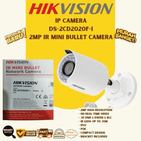 CLEARANCE SALE HIKVISION DS-2CD2020F-I Kamera CCTV 2MP 1080P IR Mini Fixed Bullet Network