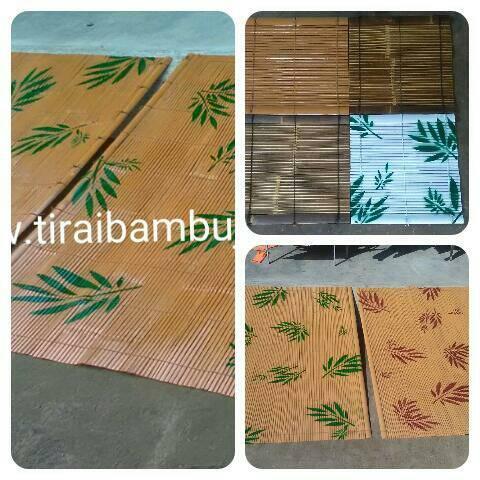 Kerai / Tirai Bambu motif 2x2m dgn Kerekan