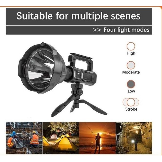 Anjas.shop_ - Senter LED Sorot Jarak Jauh Super Terang X2000 W590/W591 Lampu Senter Jumbo Big Lamp L