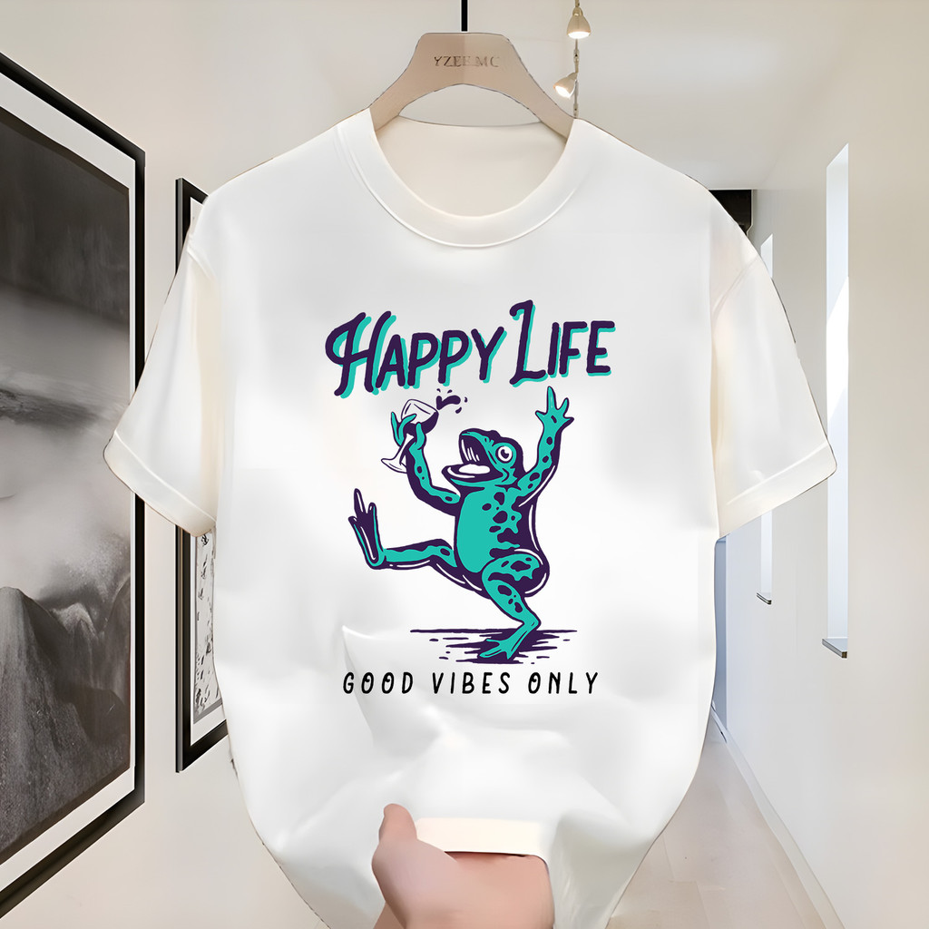 * COD * Kaos Grafis Campuran Outdoor Jepang Retro Kombinasi Tengkorak Topi Fedora Merokok Van Campin