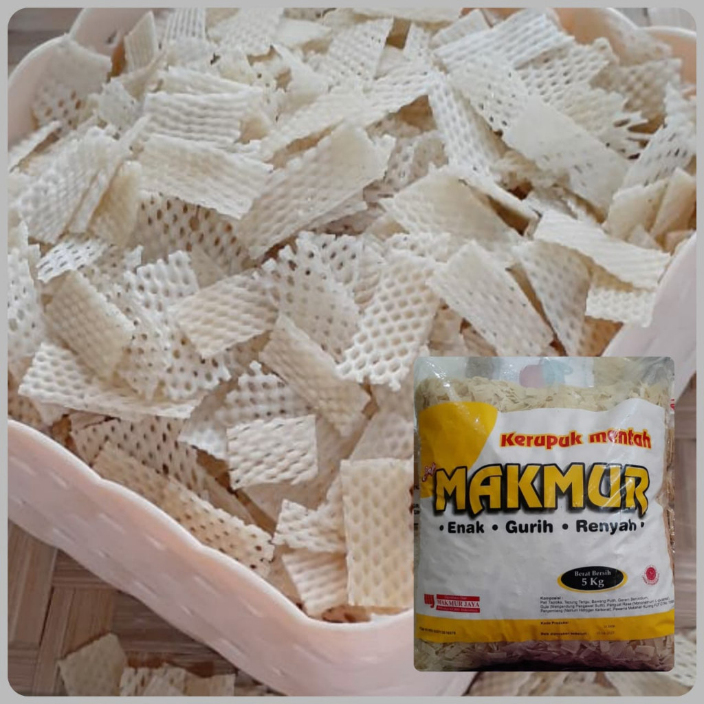 Kerupuk BAWANG TARO KOTAK JARING Cap Makmur 5KG Kerupuk Mentah Putih Renyah Gurih Enak Murah Halal C