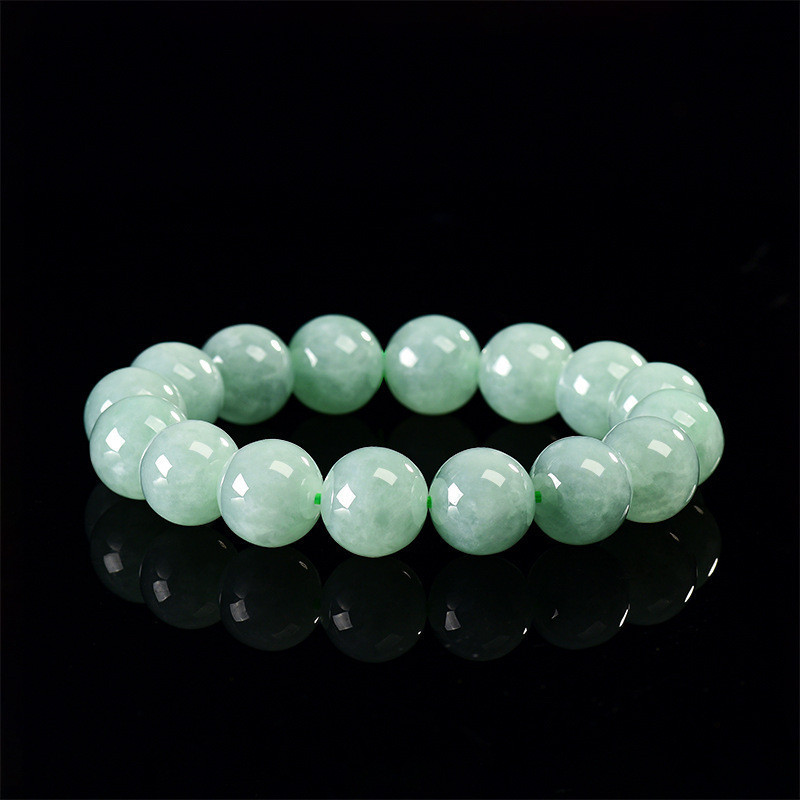 Myanmar Alami Sebuah batu giok, gelang manik-manik bulat, gelang manik-manik batu giok es.